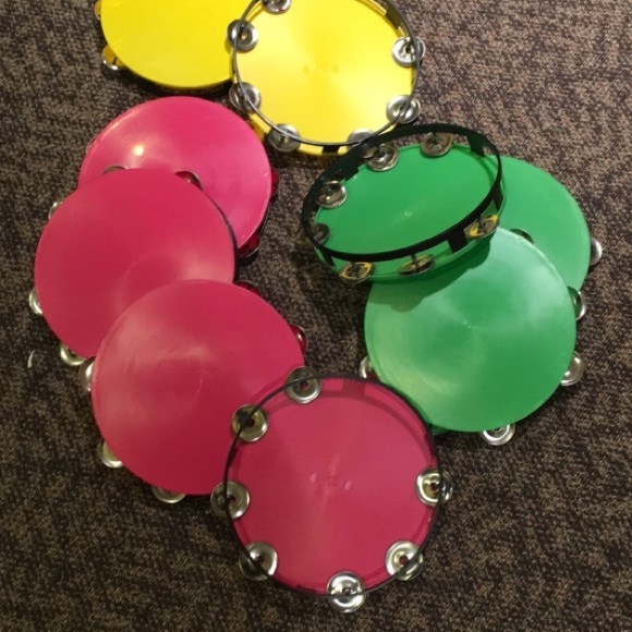 Toys Neon Colored Tambourines 8in Metal Cymbals 2 Pack Poshmark